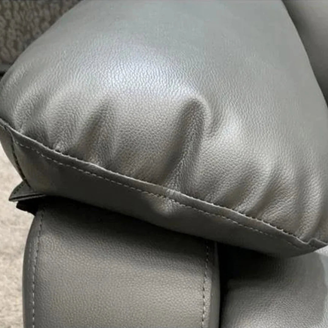 Roma Leather Recliner Sofa with Cupholders - 3+2 Seater Sofa Grey