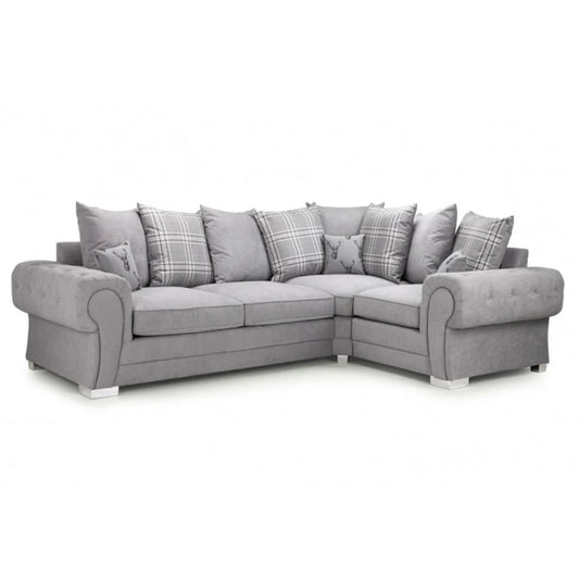 Verona Scatterback 4 Seater Sofa Left Hand Facing Corner - Grey