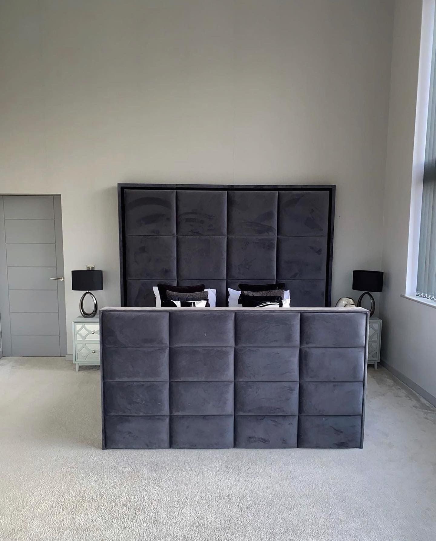 Ferry Bespoke Block Trim Bed With Ottoman Gas Lift, Storage Box & Mattress Option