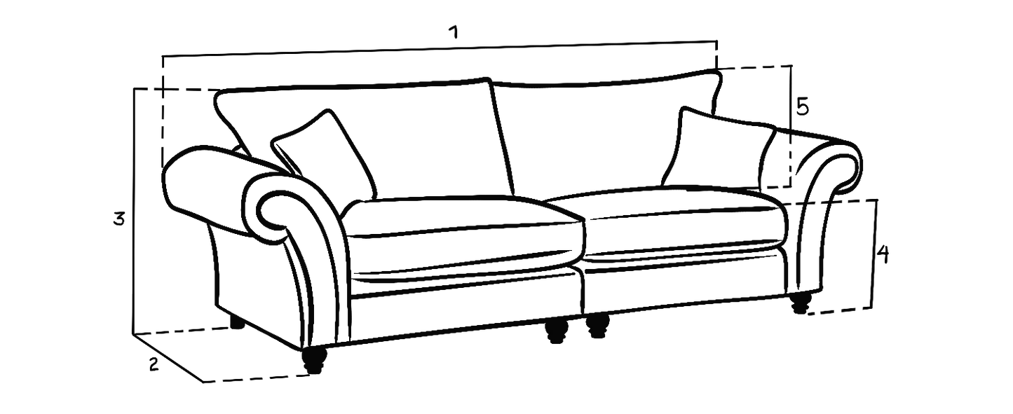 Windsor Fullback Sofa Stone 4 Seater