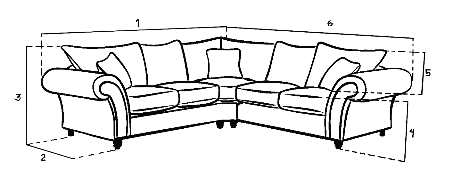 Windsor Fullback Sofa Stone Large Corner