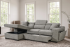 Arthur Grey Chenille Fabric Corner Sofabed with Storage