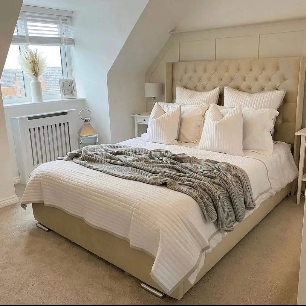 Chesterfield Wing Upholstered Bespoke Bed Frame - Love My Bedss