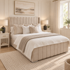 Zara Wing Divan Bed With Footboard in a warm neutral bedroom showing the headboard, footboard and side rails