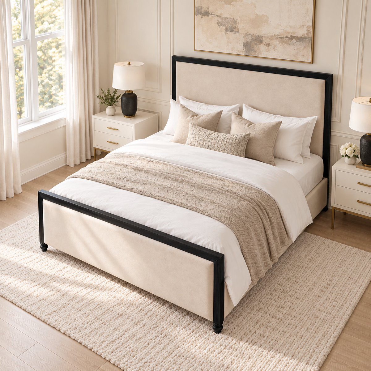 Sorelle Contrast Bed Frame — Elevated Angled View