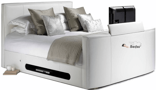 A White Tv Bed With Storage