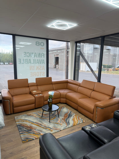 Somerville Electric Recliner Corner Sofa - Tan
