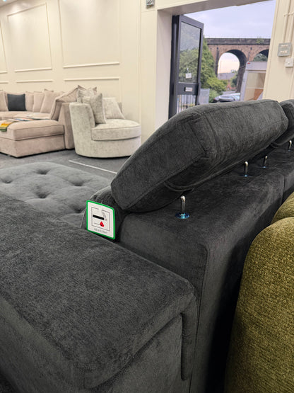 Alaya Storage U Shape Sofabed - Black