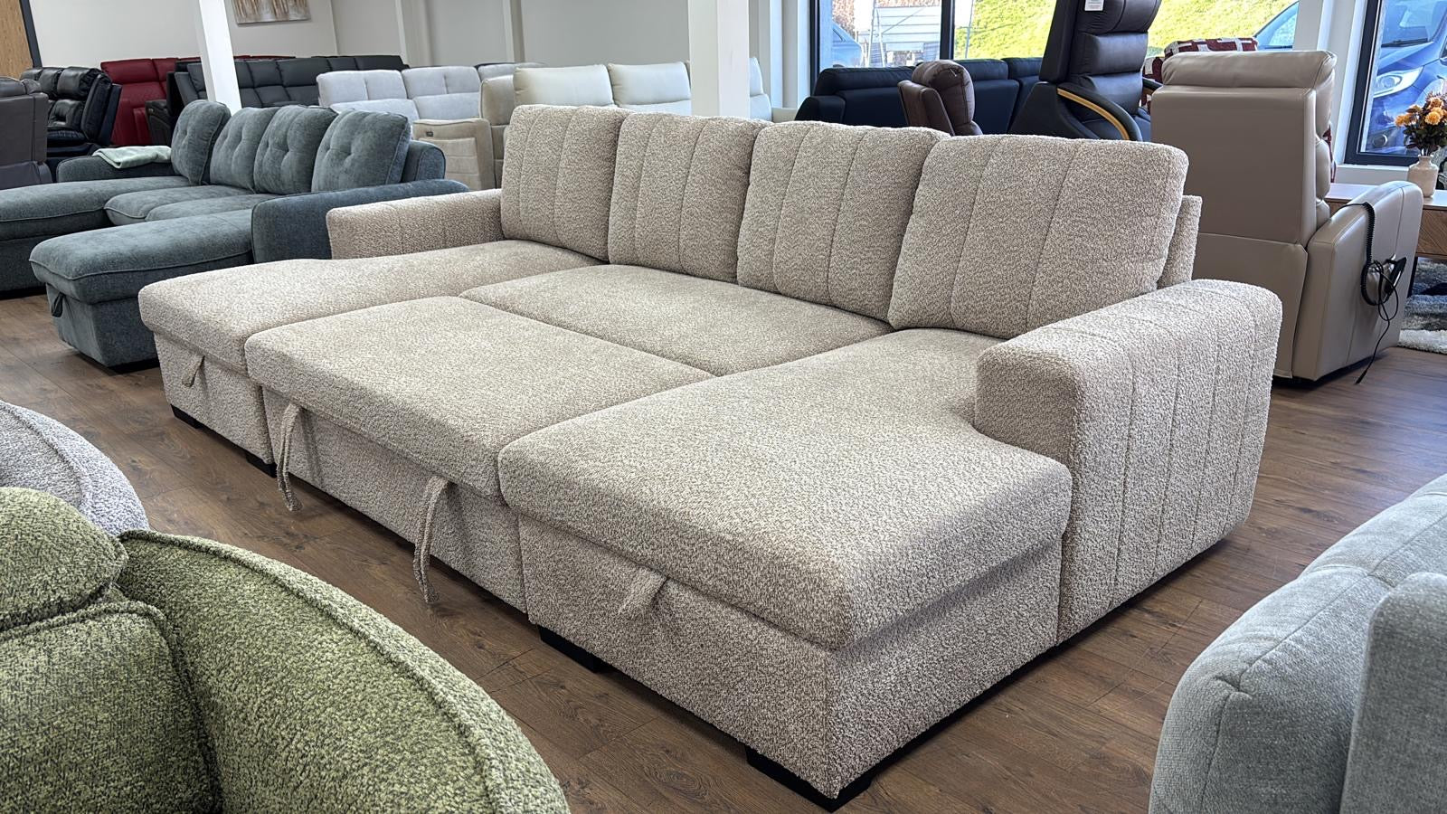 Como U Shape Corner Sofabed - Beige