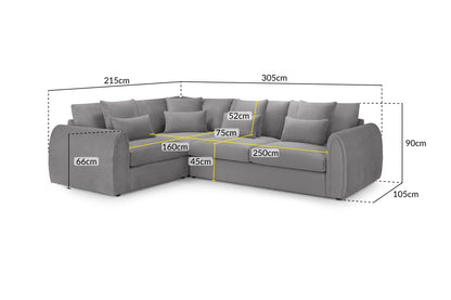 Mirabel Sofa Left Hand Facing Corner Grey