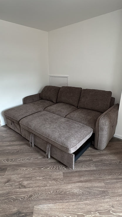 Moscow Universal Corner Sofabed With Storage - Brown