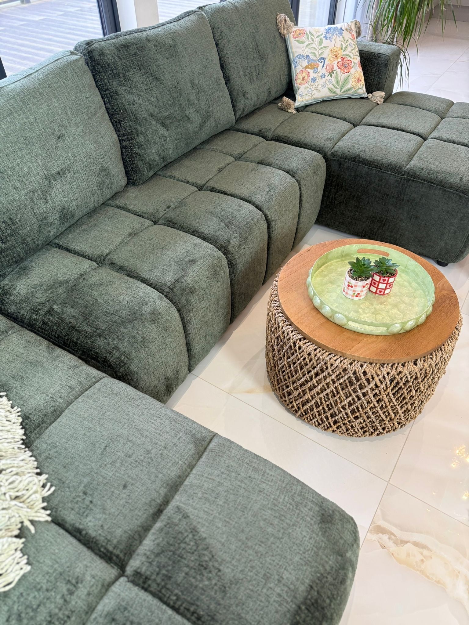 Shanghai Luxury U Shape Sofa Bed - Green