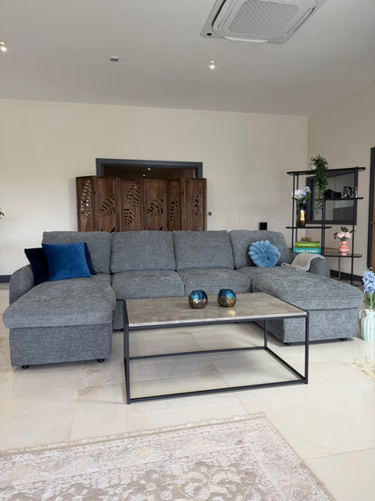 Moscow U Shaped Storage Sofa Bed - Grey