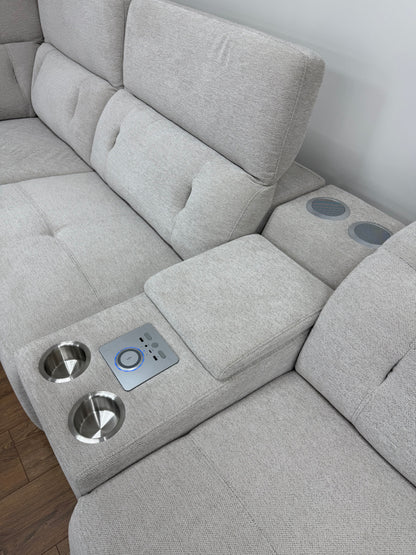 Oscar Power Modular Corner Sofa - Beige