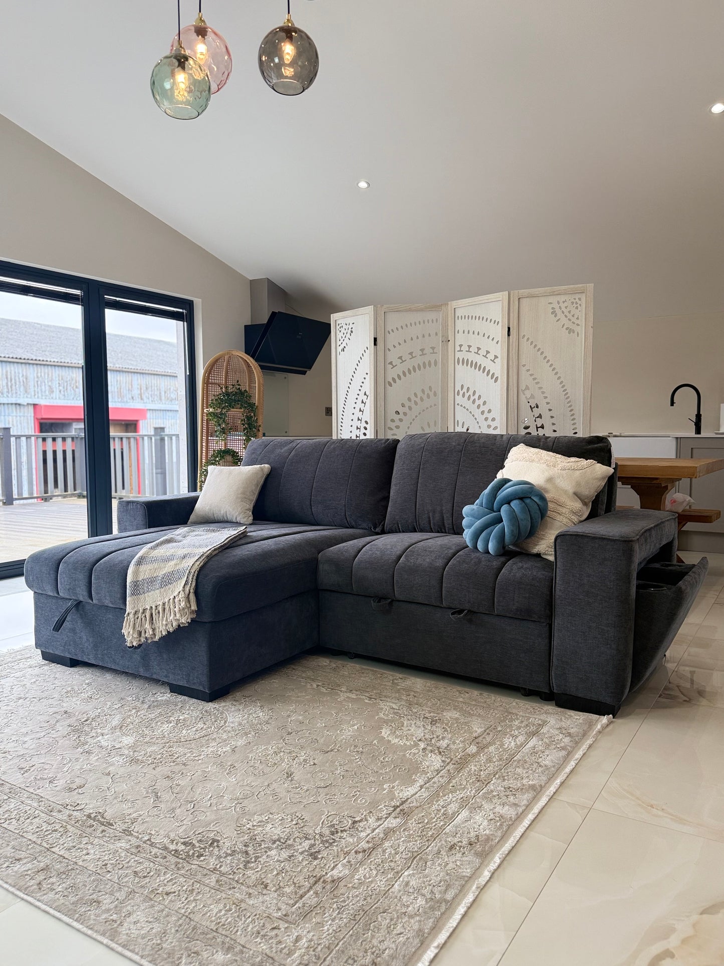 Franklin Universal Storage Sofa Bed With Cupholders & USB/C Charging