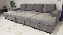 Como U Shape Corner Sofabed With Storage - Grey