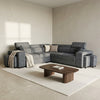 Amy Corner Sofa With Ottomans - Blue