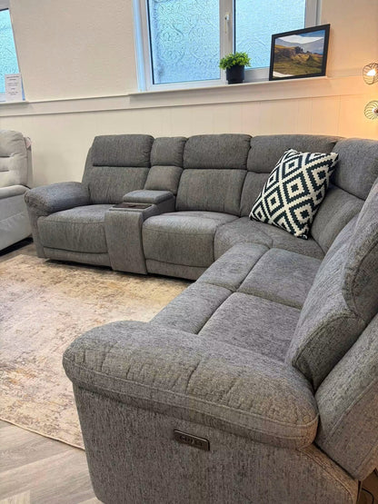 Owen Electric Recliner Modular Corner Sofa - Grey