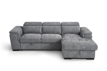 Alaya Storage L Shape Sofa Bed - Grey