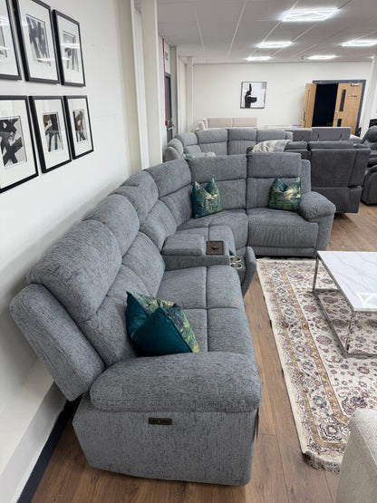 Owen Electric Recliner Modular Corner Sofa - Grey