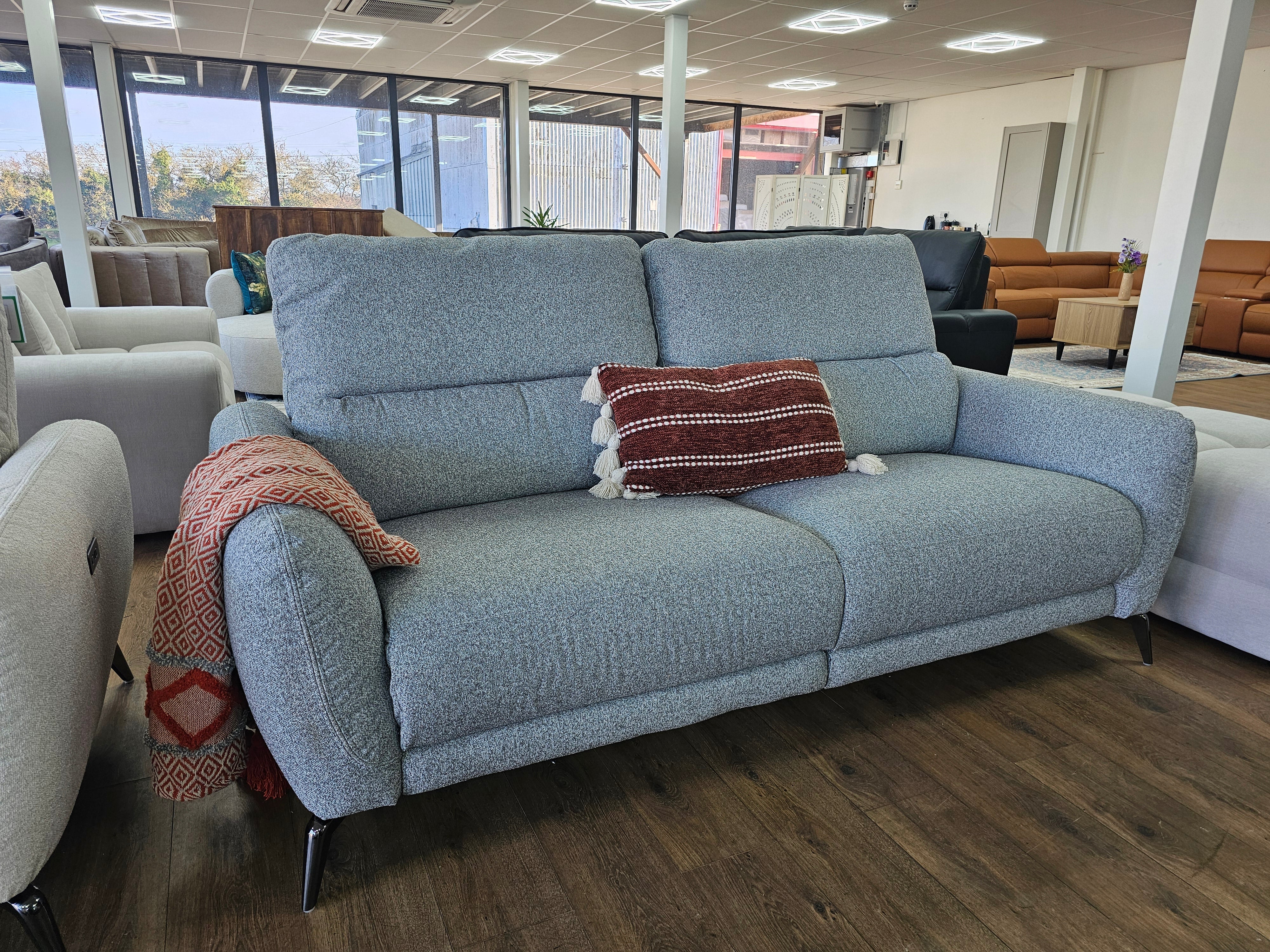 Sorrento Electric Recliner Grey 3 Seater