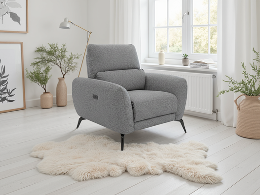 Sorrento Electric Recliner Grey Armchair