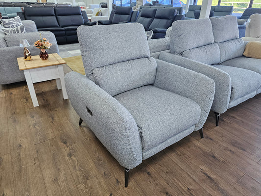 Sorrento Electric Recliner Grey Armchair