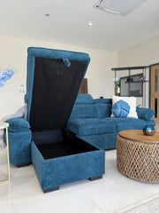 Hudson Universal Corner Sofa Bed - Blue