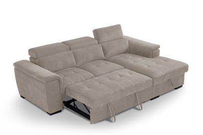 Alaya Storage L Shape Sofa Bed - Beige