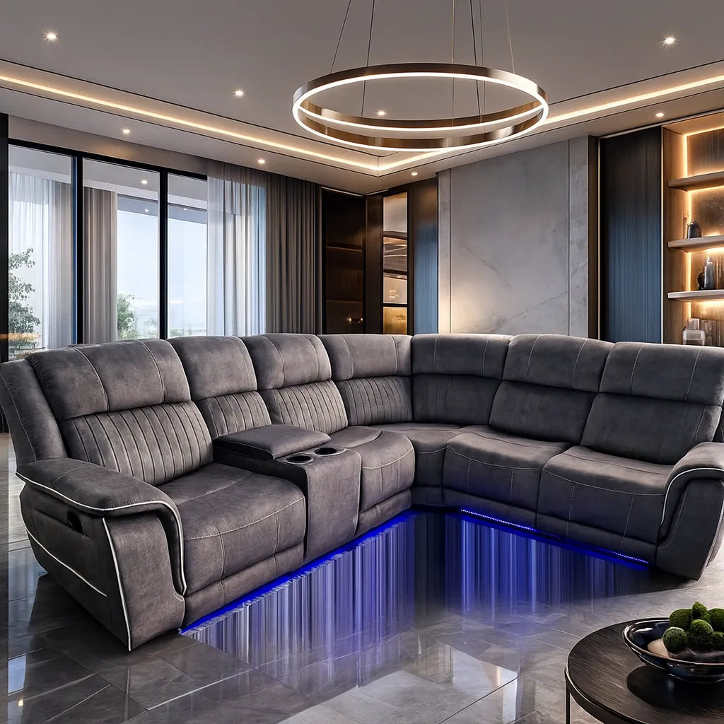 Hannah Electric Recliner Corner Sofa | Micro Fibre Fabric
