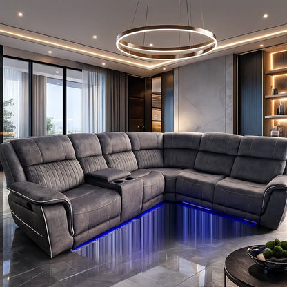 Hannah Electric Recliner Corner Sofa | Micro Fibre Fabric