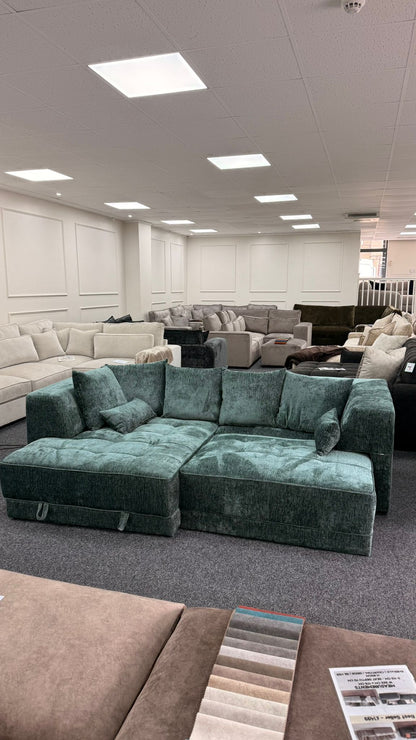 Brooklyn Electric Storage Right Hand Sofa Bed - Emerald