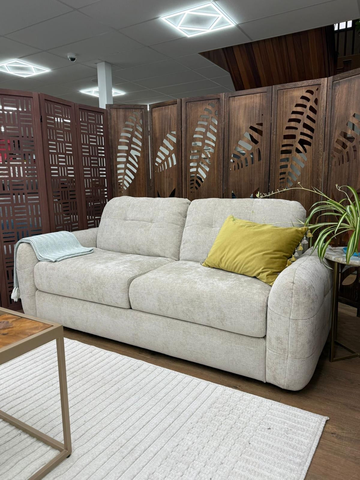 Athens 3 Seater Sofabed - Beige ( Free Mattress )