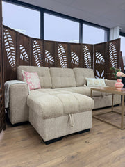 Palermo Universal Corner Sofabed With Storage - Beige