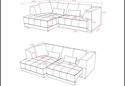 Brooklyn Electric Storage Right Hand Sofa Bed - Silver Pre-Order