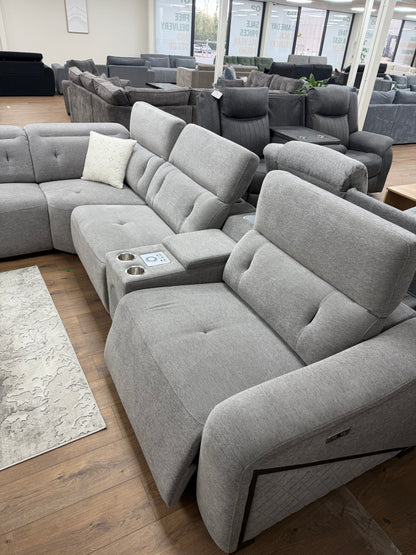 Oscar Power Modular Corner Sofa - Grey