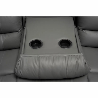 Roma 3+2 Aire Leather Manual Recliner - Grey