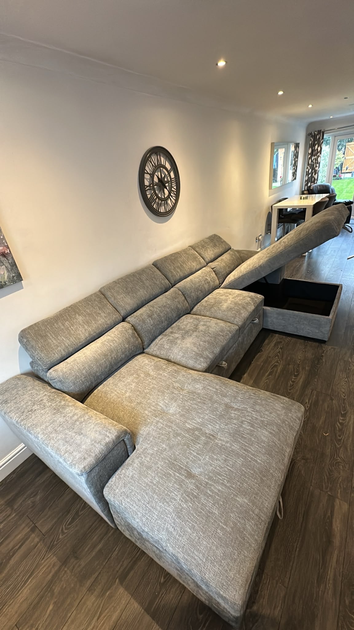 Alaya Storage U Shape Sofabed - Grey