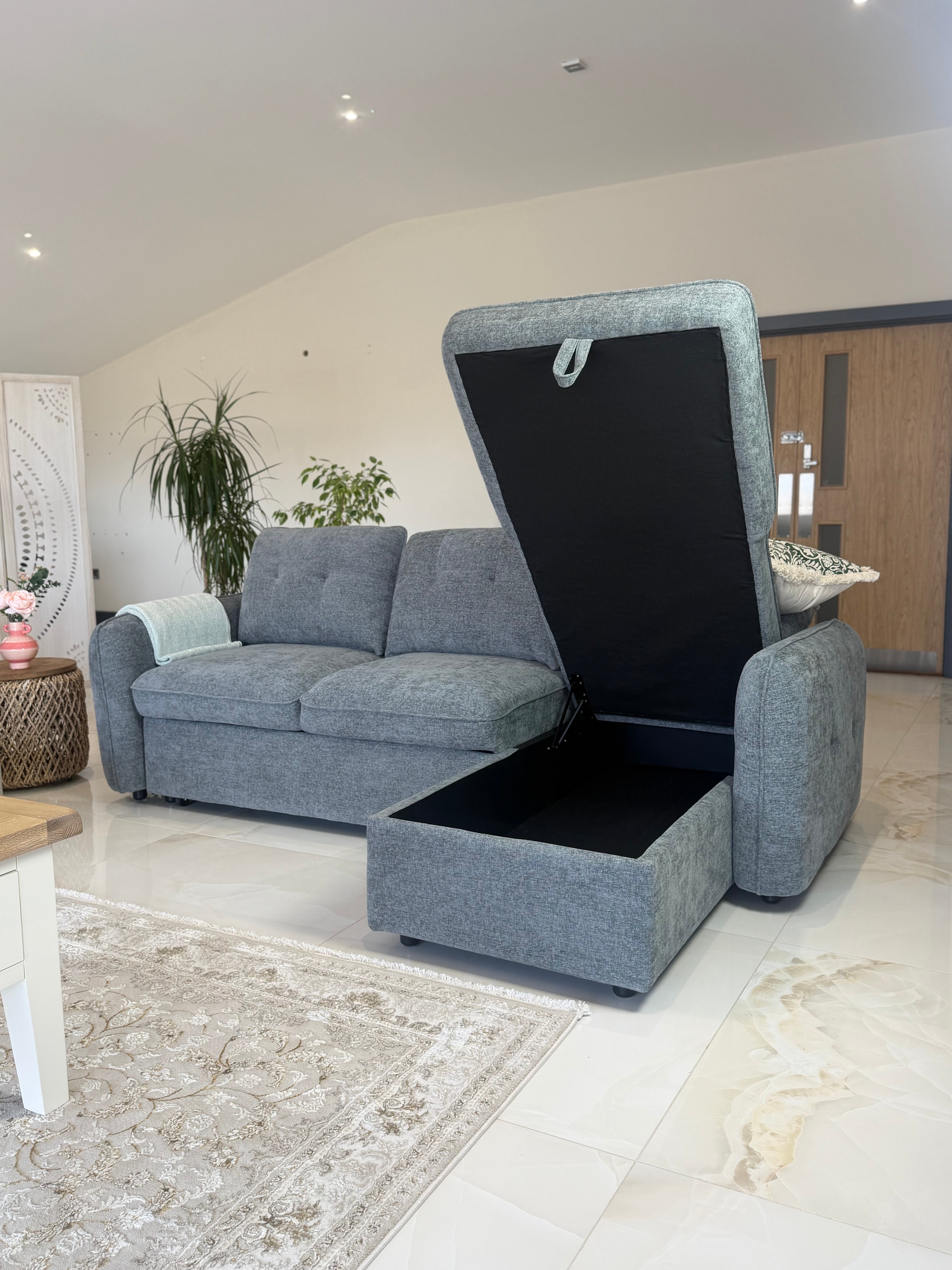 Moscow Universal Corner Sofabed With Storage - Grey