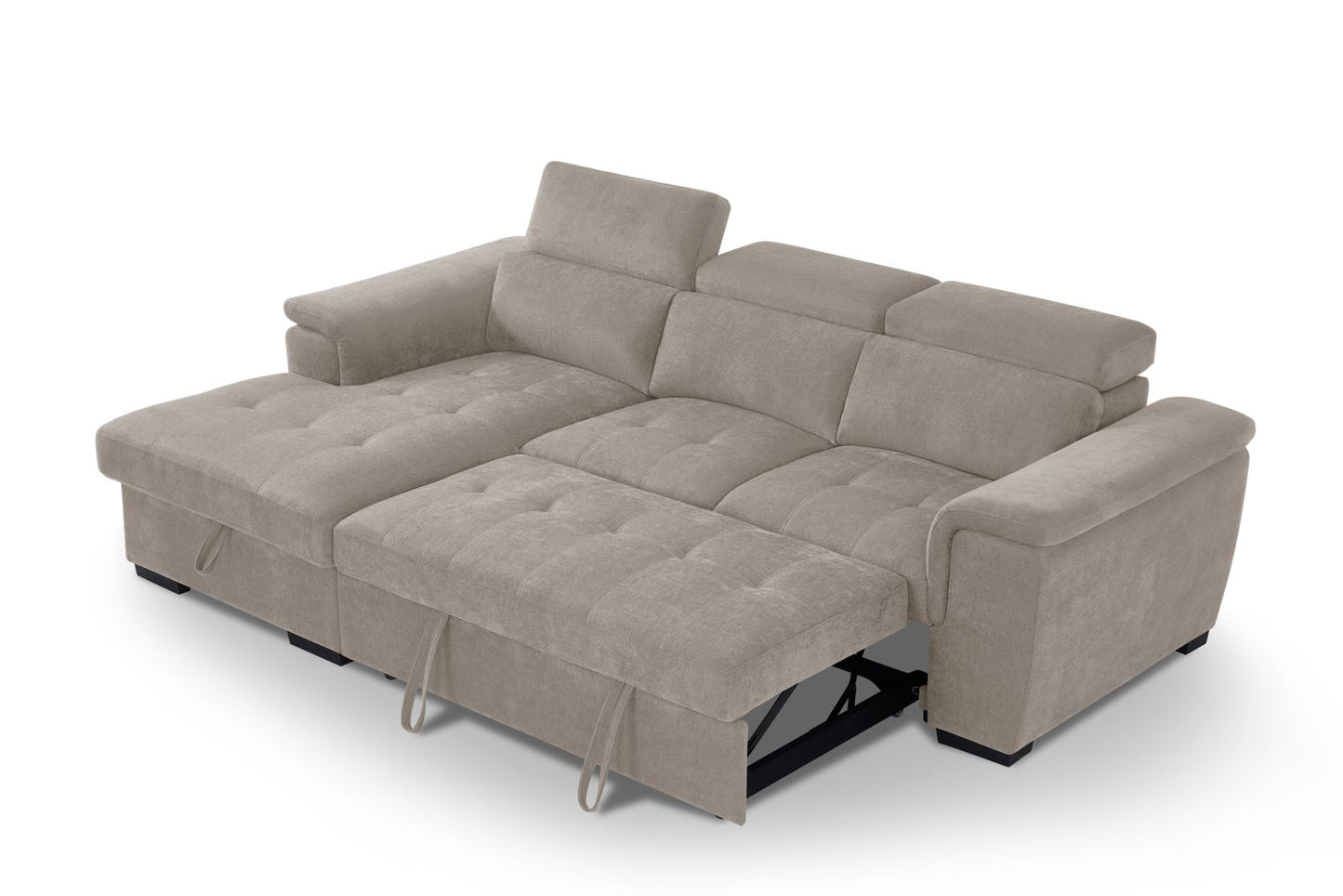 Alaya Storage L Shape Sofa Bed - Beige
