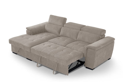 Alaya Storage L Shape Sofa Bed - Beige