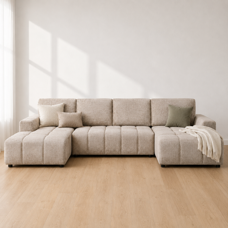 Shanghai Luxury U Shape Sofa Bed - Beige