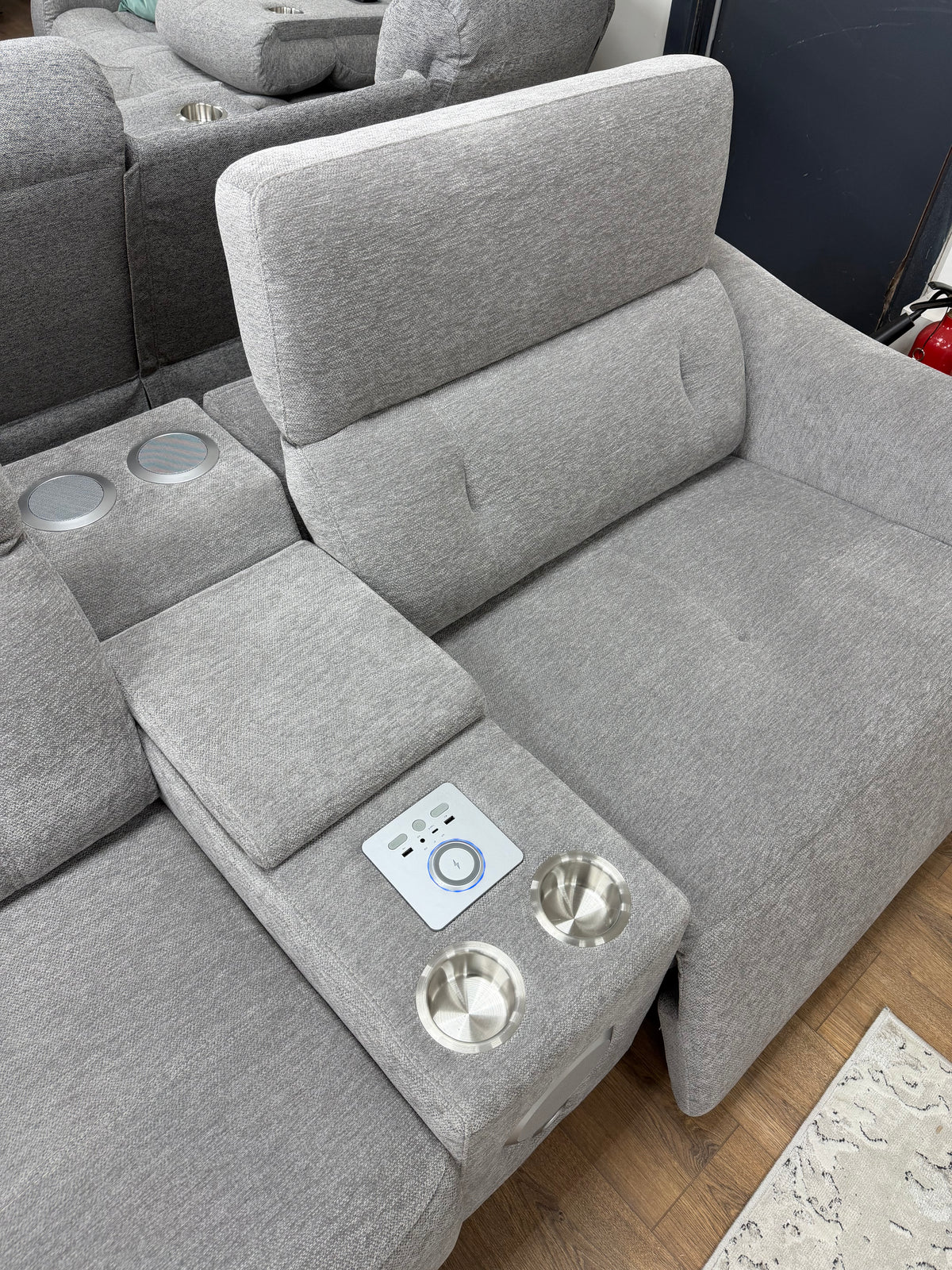 Oscar Power Modular Corner Sofa - Grey