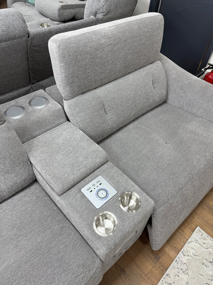 Oscar Power Modular Corner Sofa - Grey