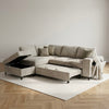 Elara Beige Chenille 1C2 Left Hand Corner Sofa Bed with Storage