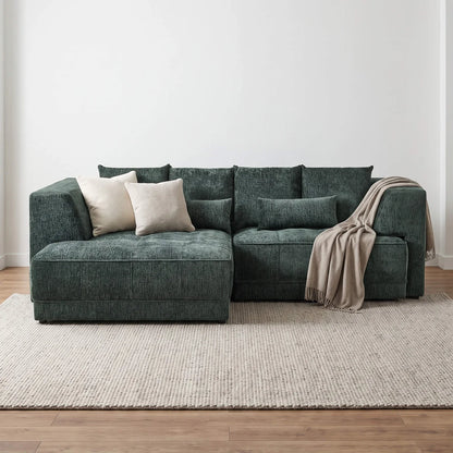 Brooklyn Electric Storage Left Hand Sofa Bed - Green Pre-Order