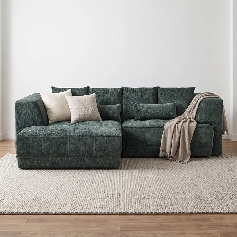 Brooklyn Electric Storage Left Hand Sofa Bed - Green Pre-Order