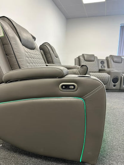 Tuscany 3+2 Electric Entertainment Recliner Sofa - Grey