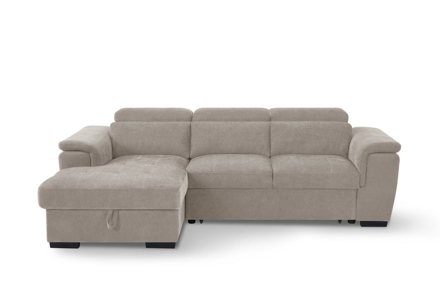 Alaya Storage L Shape Sofa Bed - Beige