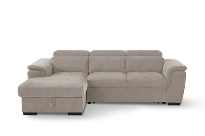 Alaya Storage L Shape Sofa Bed - Beige